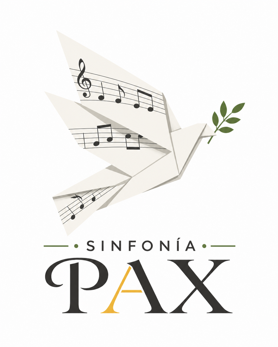 Sinfonía PAX, paloma de origami musical