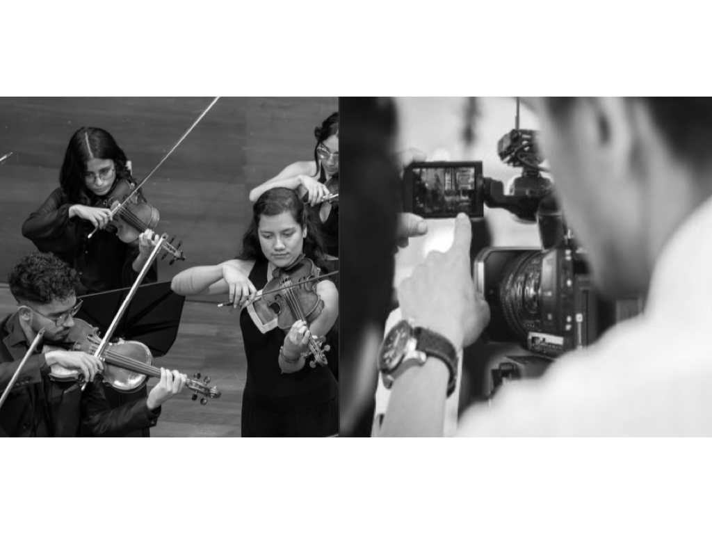 Grabación audiovisual de intérpretes durante un ensayo