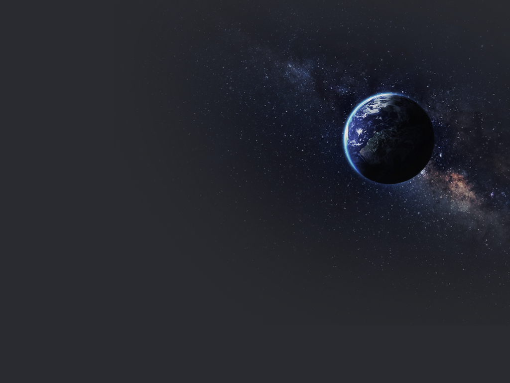 La Tierra iluminada en la oscuridad del espacio